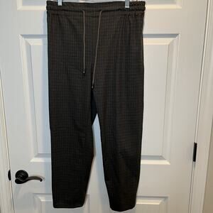 Bamford England 32x26 Gray Plaid Virgin Wool/ Silk Blend Pants Elastic Waist